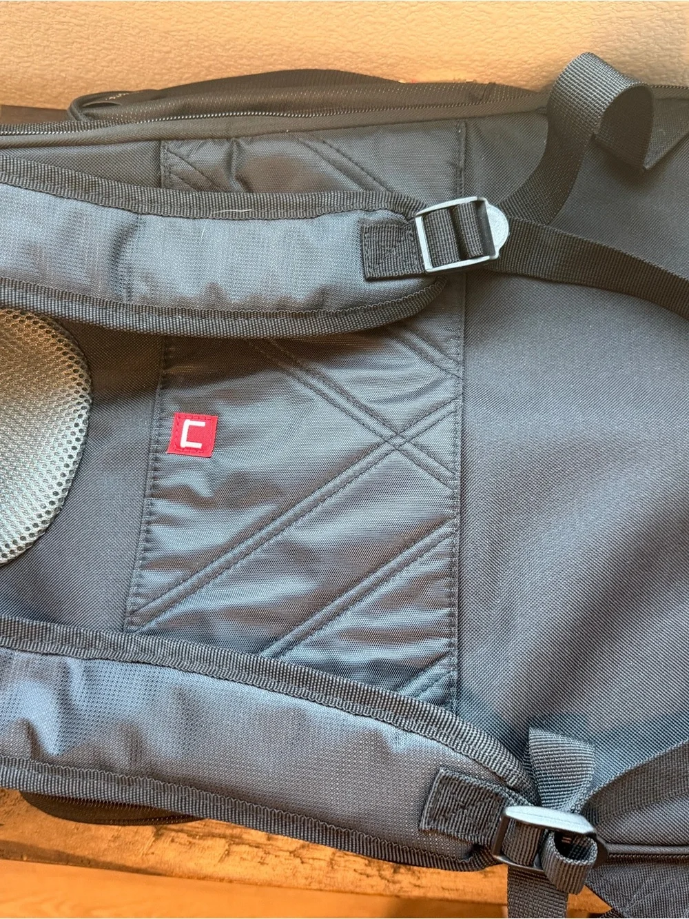 Disney Black Backpack with Blue Mickey Outline and Red Accents